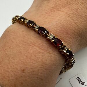 SALE! Vintage Avon simulated red garnet tennis bracelet!
